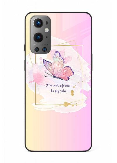 Pastel wing artwork printed on OnePlus 9 glass back cover with dreamy gradients.