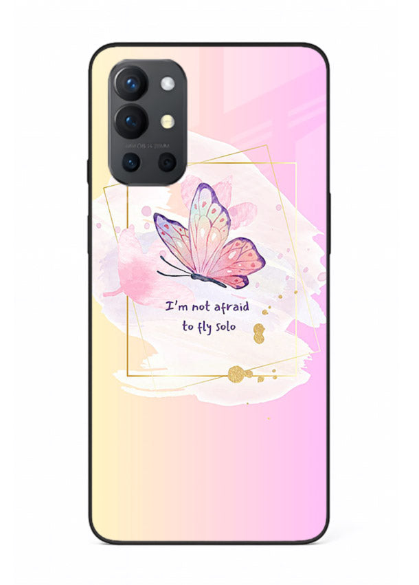 Pastel wing artwork printed on OnePlus 9R glass back cover with dreamy gradients.