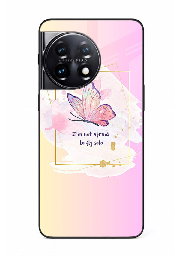Pastel wing artwork printed on OnePlus 11R glass back cover with dreamy gradients.