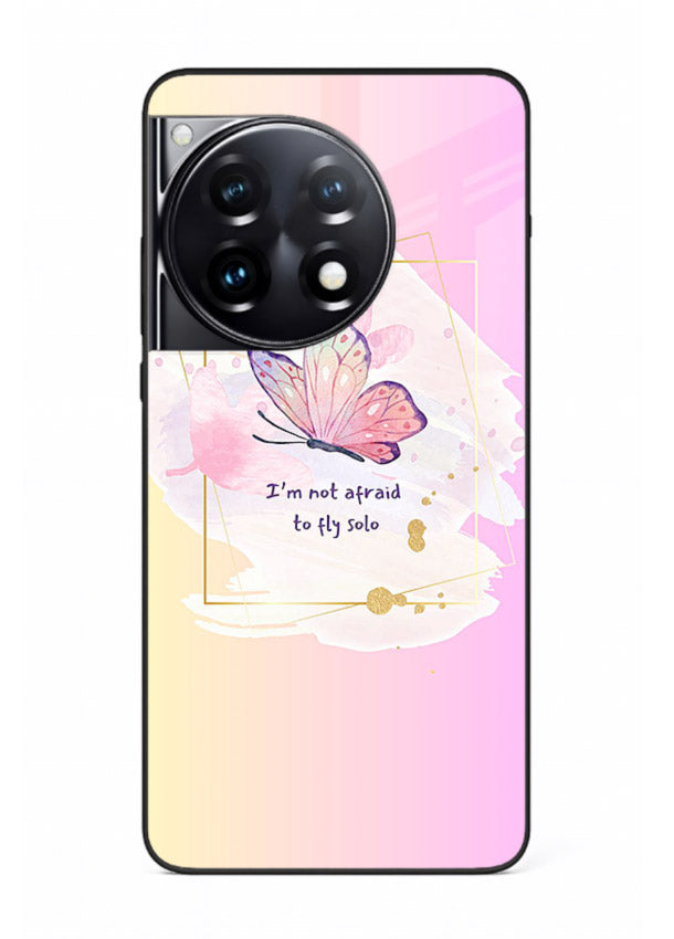 Pastel wing artwork printed on OnePlus 12R glass back cover with dreamy gradients.