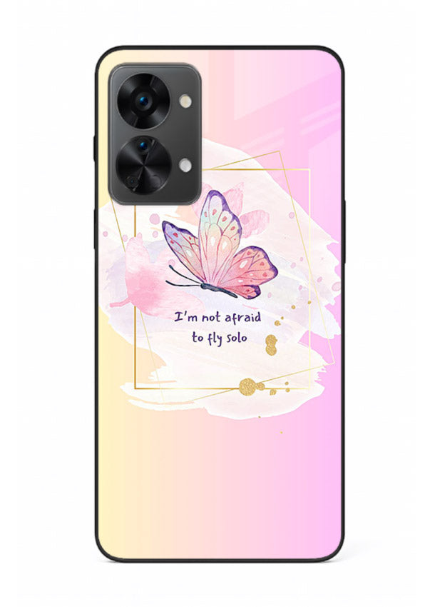 Pastel wing artwork printed on OnePlus Nord 2T glass back cover with dreamy gradients.