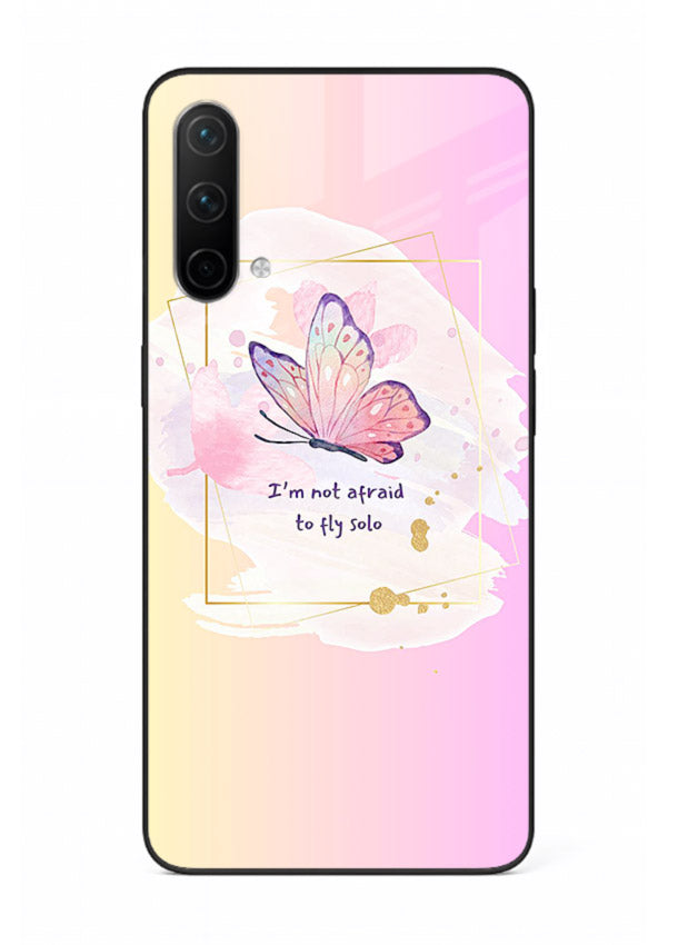 Pastel wing artwork printed on OnePlus Nord CE 5G glass back cover with dreamy gradients.