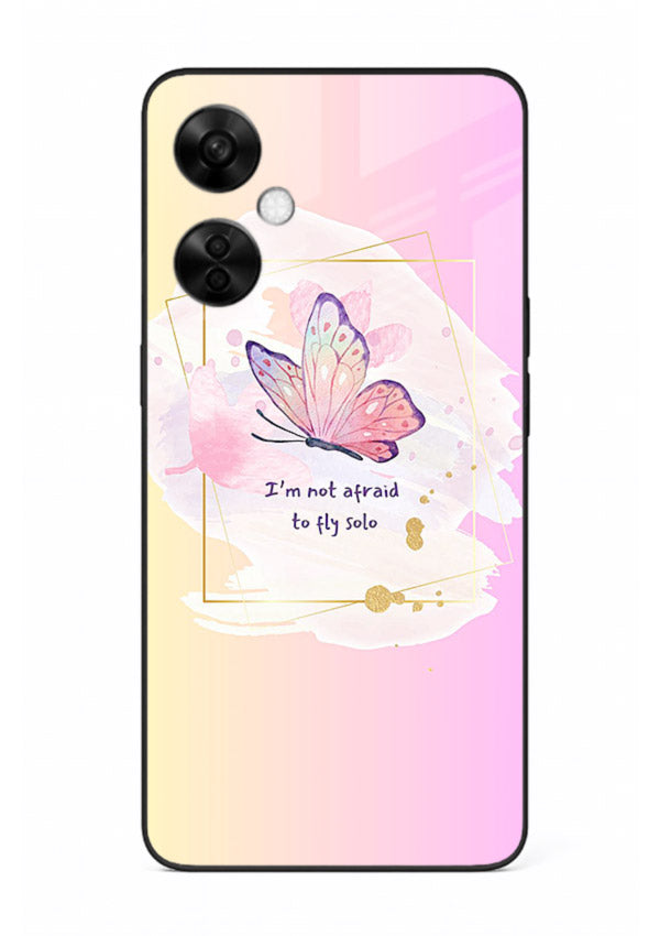 Pastel wing artwork printed on OnePlus Nord CE3 Lite glass back cover with dreamy gradients.