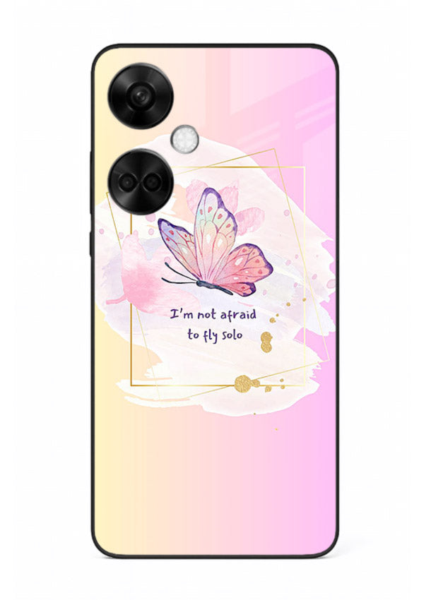 Pastel wing artwork printed on OnePlus Nord CE3 glass back cover with dreamy gradients.