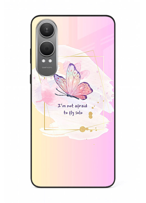 Pastel wing artwork printed on OnePlus Nord CE4 Lite glass back cover with dreamy gradients.