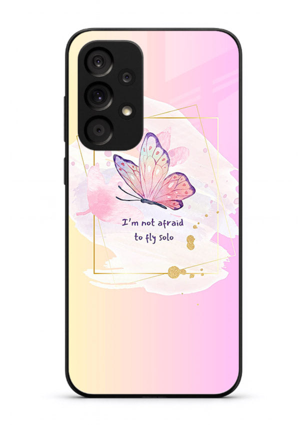Pastel wing artwork printed on Samsung A53 5G glass back cover with dreamy gradients.