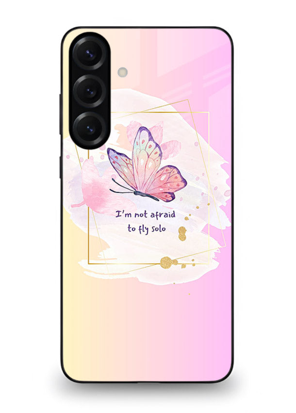 Pastel wing artwork printed on Samsung M55 5G glass back cover with dreamy gradients.