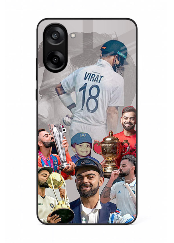 Number eighteen cricket collage artwork printed on tempered glass OnePlus Nord CE5 back cover