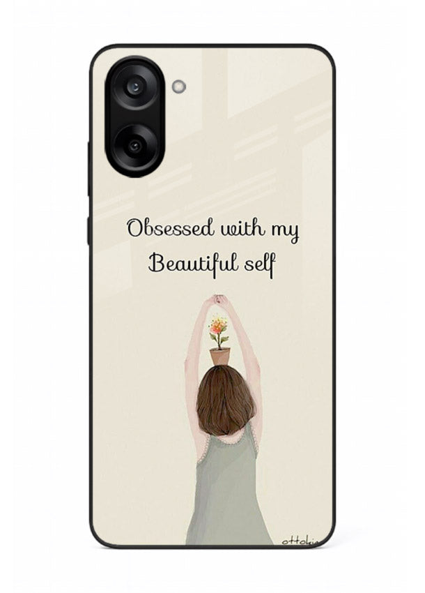 Minimalist growth illustration printed on OnePlus Nord CE5 glass back cover with clean styling.