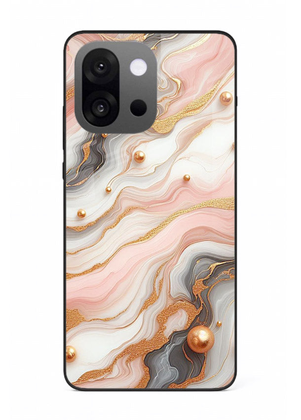 Obsidian Gold Fracture OnePlus 13s glass back cover with dark marble and gold fracture pattern