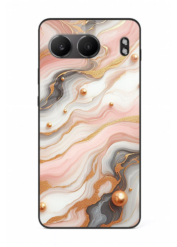 Obsidian Gold Fracture OnePlus Nord 4 glass back cover with dark marble and gold fracture pattern
