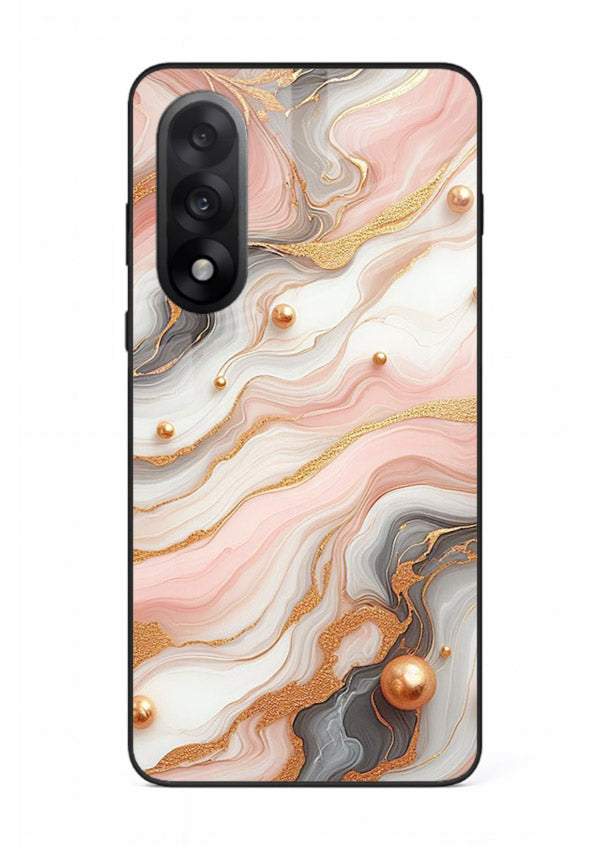 Obsidian Gold Fracture OnePlus Nord 5 glass back cover with dark marble and gold fracture pattern