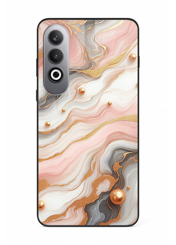 Obsidian Gold Fracture OnePlus Nord CE4 glass back cover with dark marble and gold fracture pattern