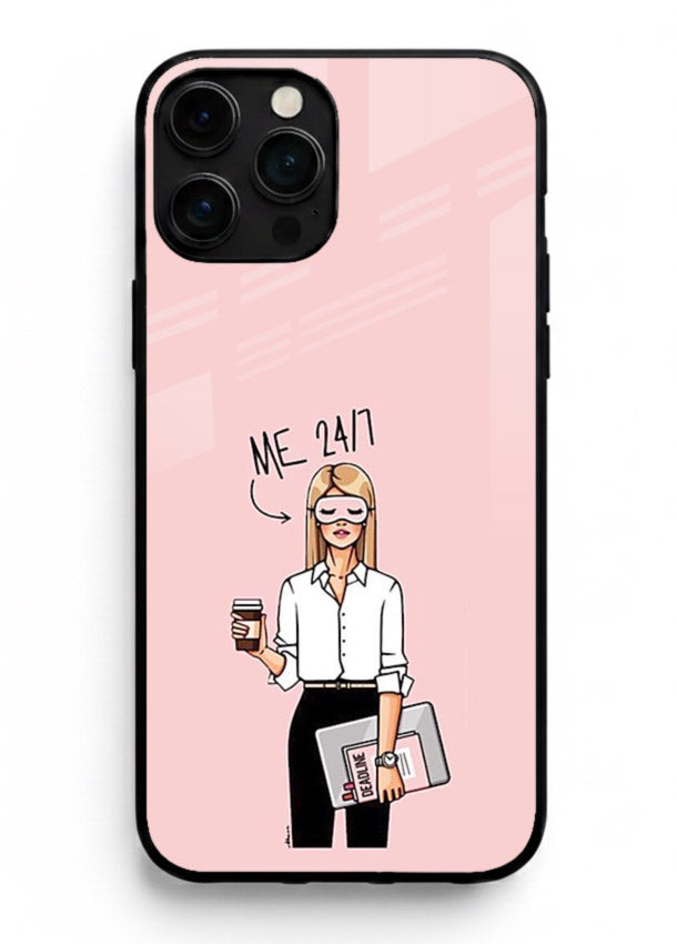 Office Lady Holding aesthetic artwork iphone 16 pro max glass back cover