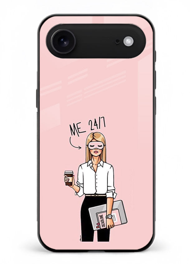 Office Lady Holding aesthetic artwork iphone 17 air glass back cover