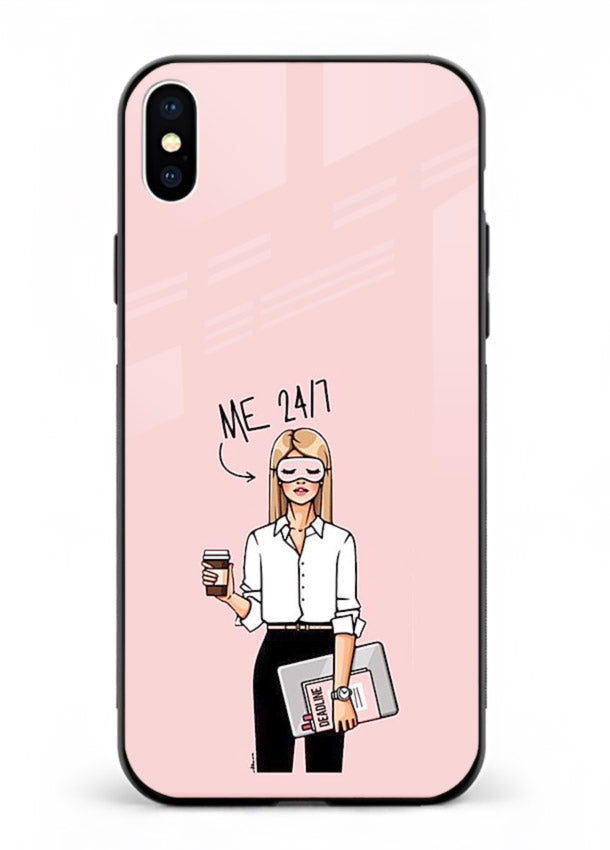 Office Lady Holding aesthetic artwork iphone xs max glass back cover