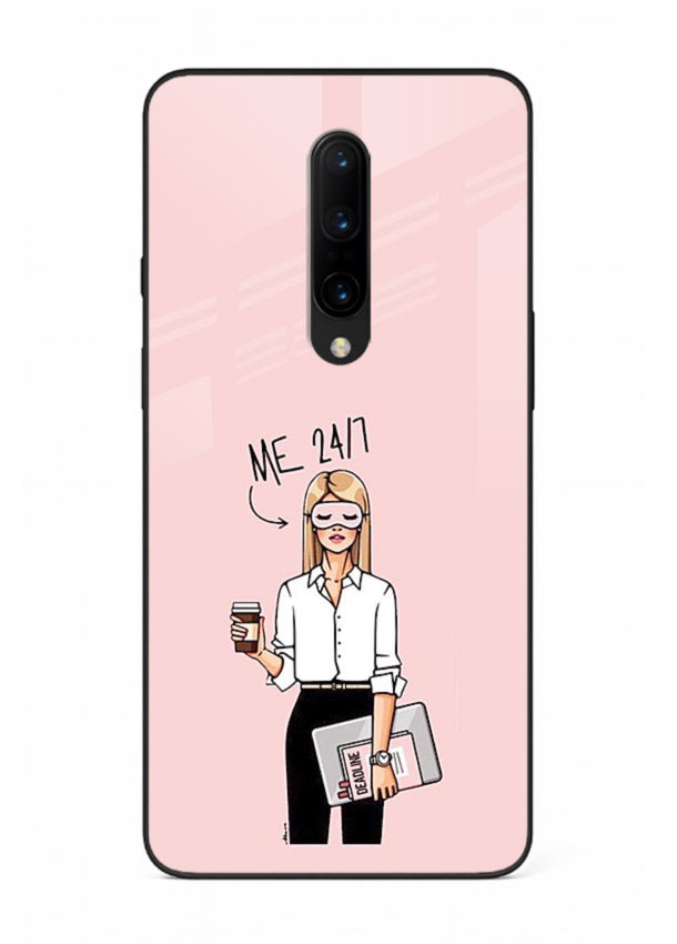 Office Lady Holding aesthetic artwork OnePlus 8 glass back cover