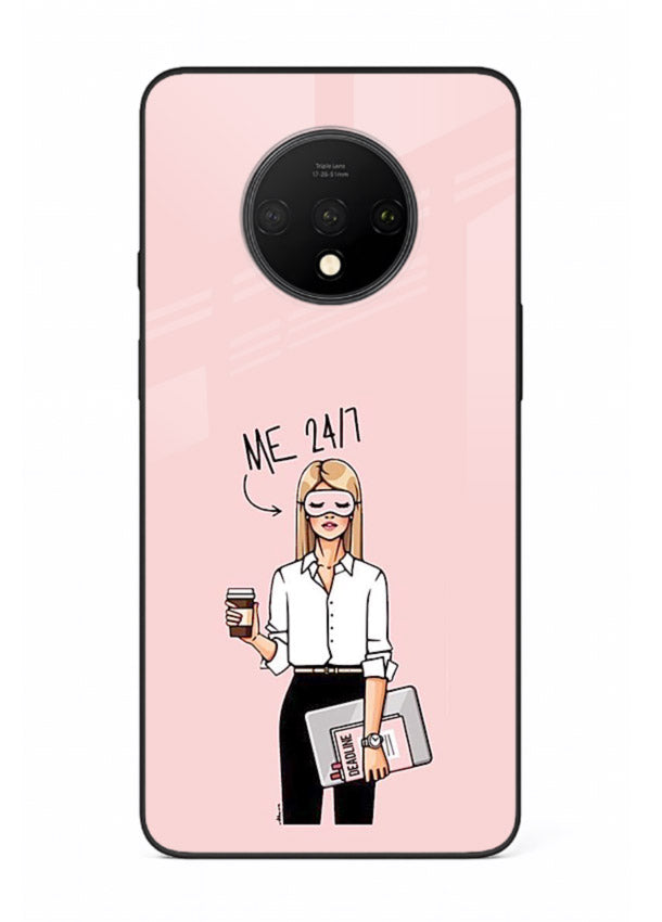 Office Lady Holding aesthetic artwork OnePlus 7T glass back cover
