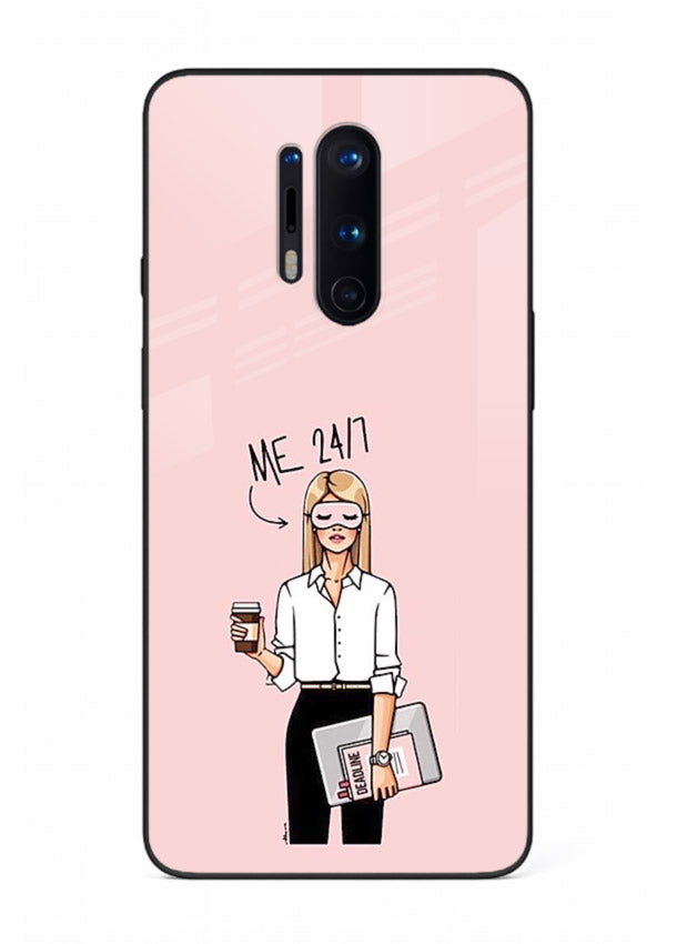 Office Lady Holding aesthetic artwork OnePlus 8 Pro glass back cover