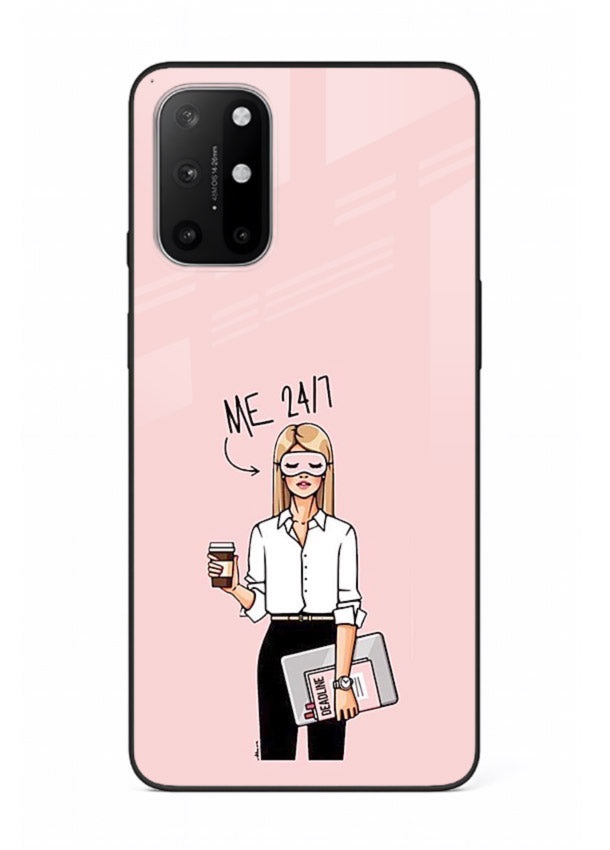 Office Lady Holding aesthetic artwork OnePlus 8T glass back cover