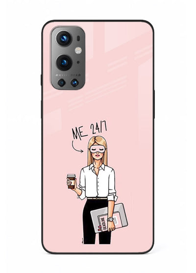 Office Lady Holding aesthetic artwork OnePlus 9 glass back cover