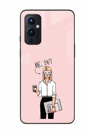 Office Lady Holding aesthetic artwork OnePlus 9 Pro glass back cover