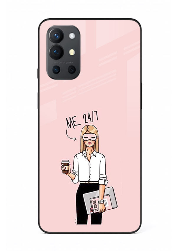 Office Lady Holding aesthetic artwork OnePlus 9R glass back cover