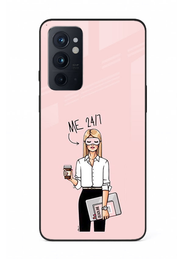 Office Lady Holding aesthetic artwork OnePlus 9RT glass back cover