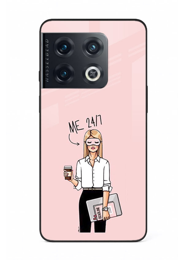 Office Lady Holding aesthetic artwork OnePlus 10 Pro glass back cover