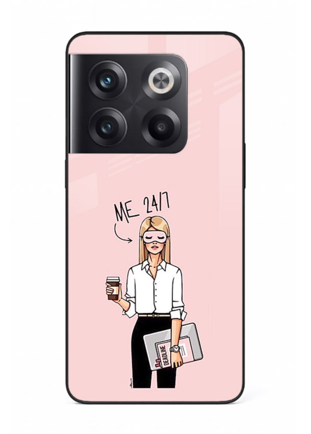 Office Lady Holding aesthetic artwork OnePlus 10T glass back cover