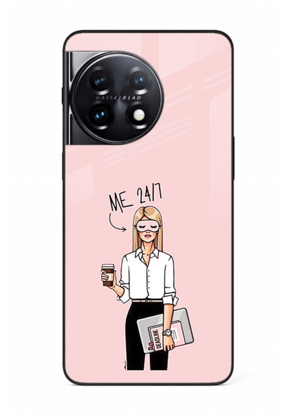 Office Lady Holding aesthetic artwork OnePlus 11 glass back cover