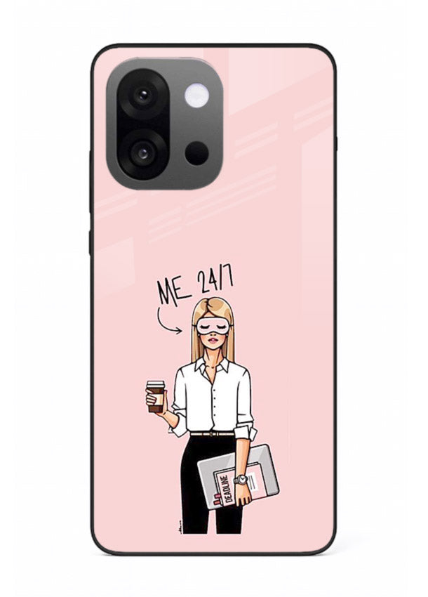 Office Lady Holding aesthetic artwork OnePlus 13s glass back cover
