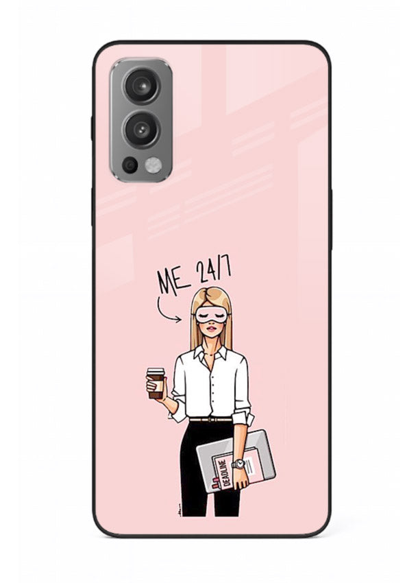 Office Lady Holding aesthetic artwork OnePlus Nord 2 glass back cover