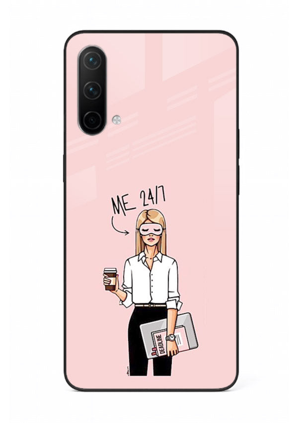 Office Lady Holding aesthetic artwork OnePlus Nord CE 5G glass back cover