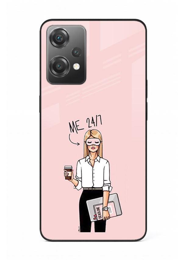 Office Lady Holding aesthetic artwork OnePlus Nord CE2 Lite 5G glass back cover