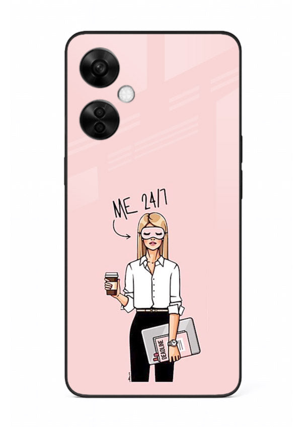 Office Lady Holding aesthetic artwork OnePlus Nord CE3 Lite glass back cover