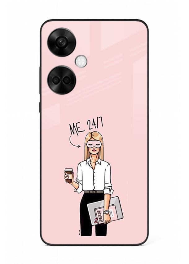 Office Lady Holding aesthetic artwork OnePlus Nord CE3 glass back cover