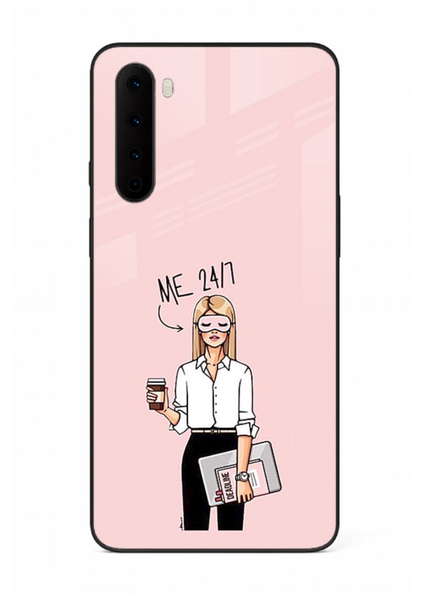 Office Lady Holding aesthetic artwork OnePlus Nord glass back cover