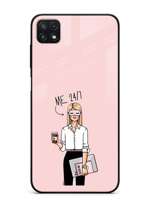 Office Lady Holding aesthetic artwork Samsung A22 5G glass back cover