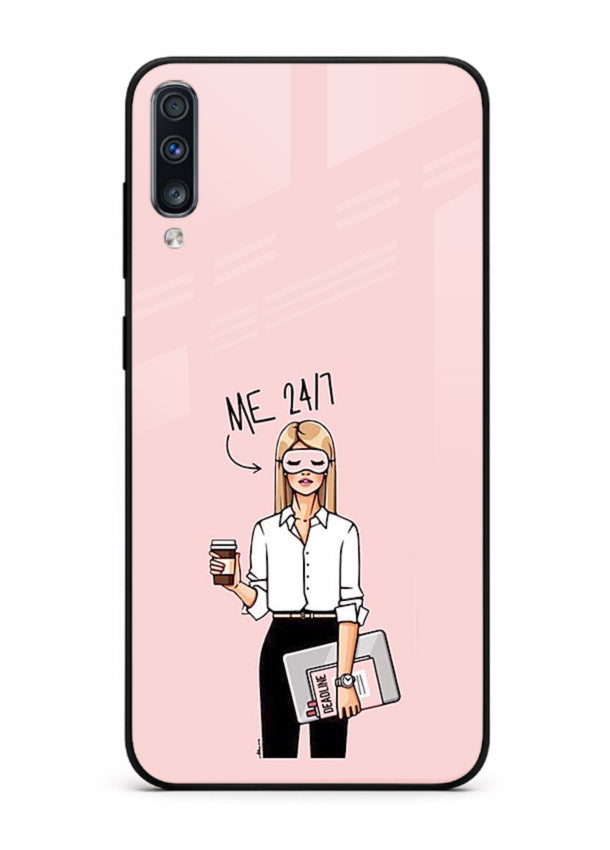 Office Lady Holding aesthetic artwork Samsung A70 glass back cover