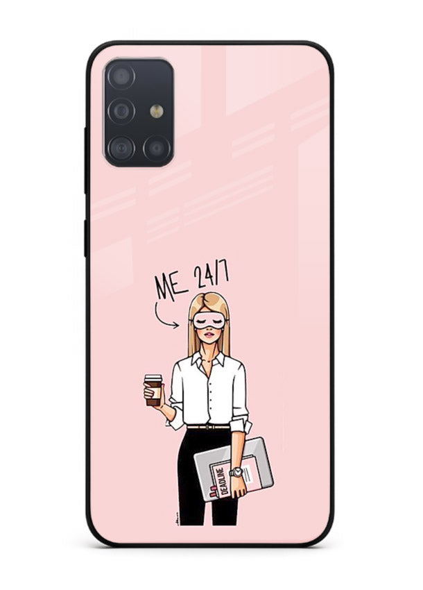 Office Lady Holding aesthetic artwork Samsung A71 glass back cover