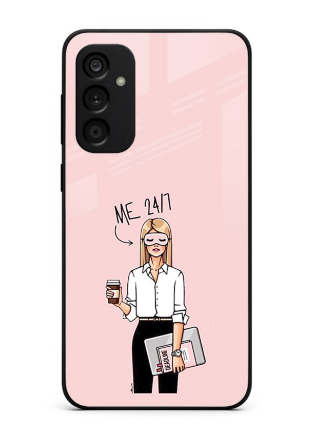 Office Lady Holding aesthetic artwork Samsung F55 5G glass back cover