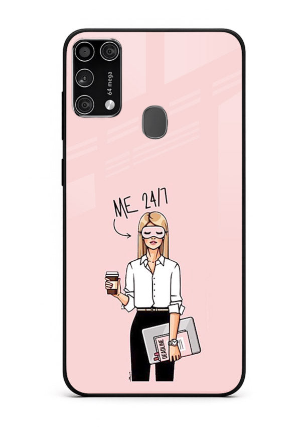 Office Lady Holding aesthetic artwork Samsung M31 glass back cover