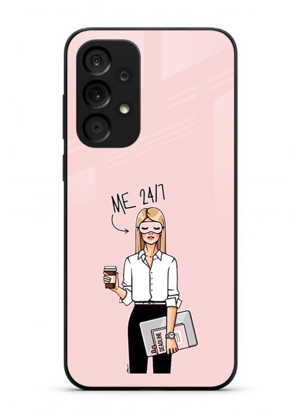 Office Lady Holding aesthetic artwork Samsung A73 5G glass back cover