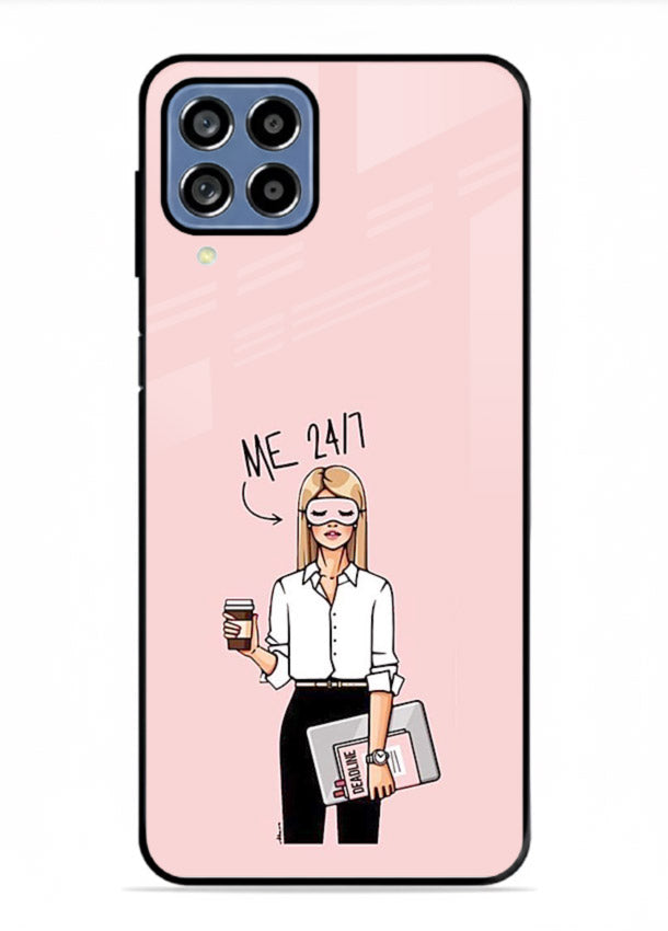 Office Lady Holding aesthetic artwork Samsung F12 5G glass back cover