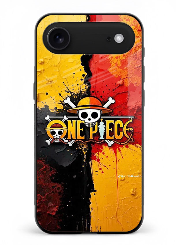 one piece crack texture art iphone 18 air glass cover pirate anime stylish case