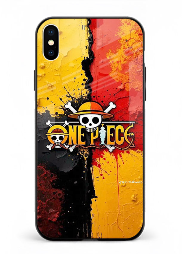 one piece crack texture art iphone xs max glass cover pirate anime stylish case