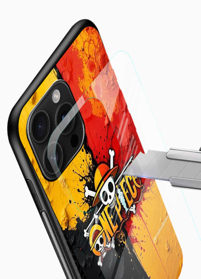 one piece crack texture art glossy vibrant premium glass cover pirate anime stylish case - Angle Blade