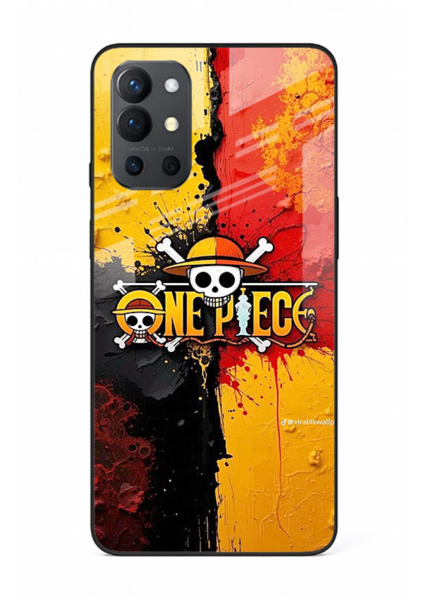 one piece crack texture art OnePlus 9R glass cover pirate anime stylish case