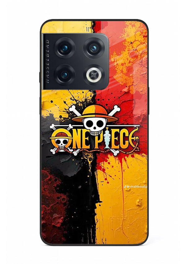 one piece crack texture art OnePlus 10 Pro glass cover pirate anime stylish case